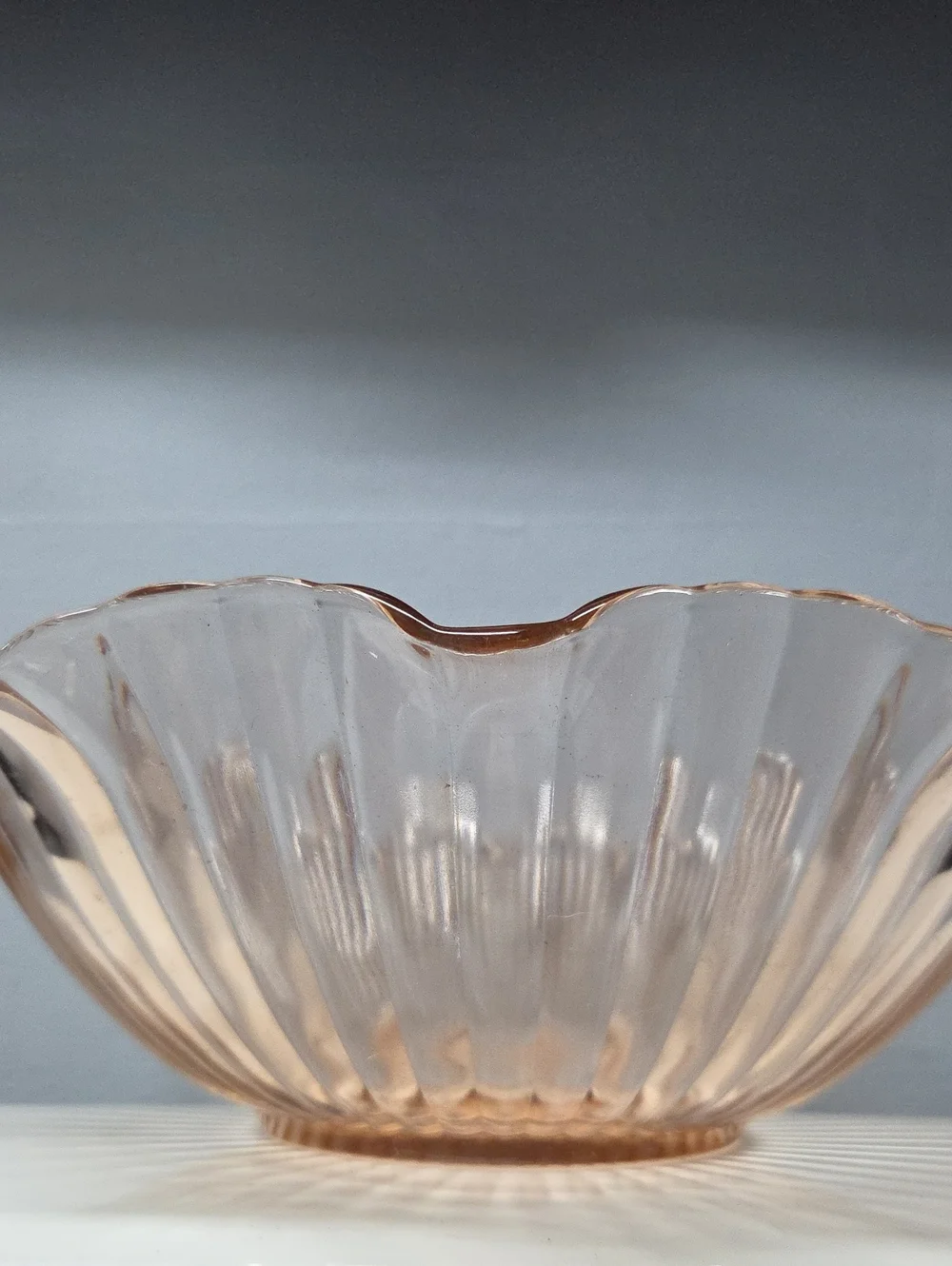 Vintage Pink Depression Glass Serving Bowl